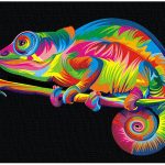 Chameleon acrylic poster